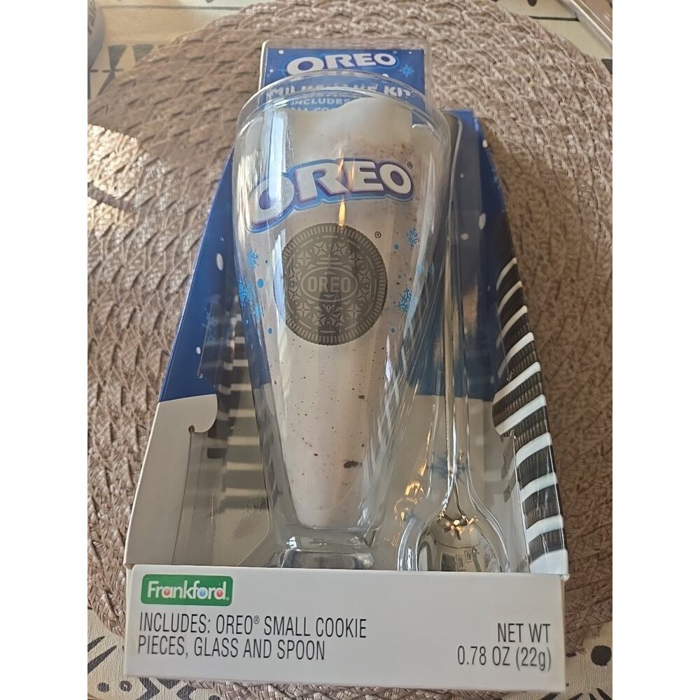 Oreo Milkshake Kit Expiration For Cookies June 2026 Collectors Glass, Spoon